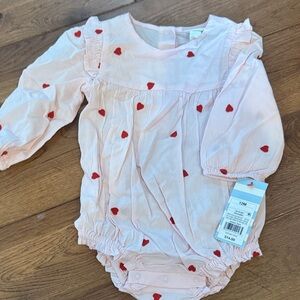 Cat and Jack Pink Heart-Patterned Bubble 12m